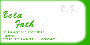 bela fath business card