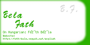 bela fath business card